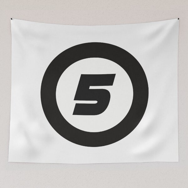 Item preview, Number 5 in black and white circle designed and sold by Krista Robertson.