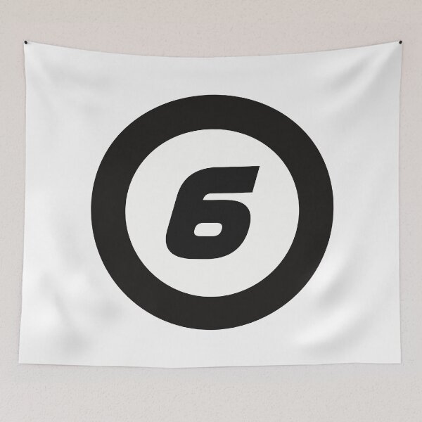 Item preview,  Number 6 in black and white circle designed and sold by Krista Robertson.
