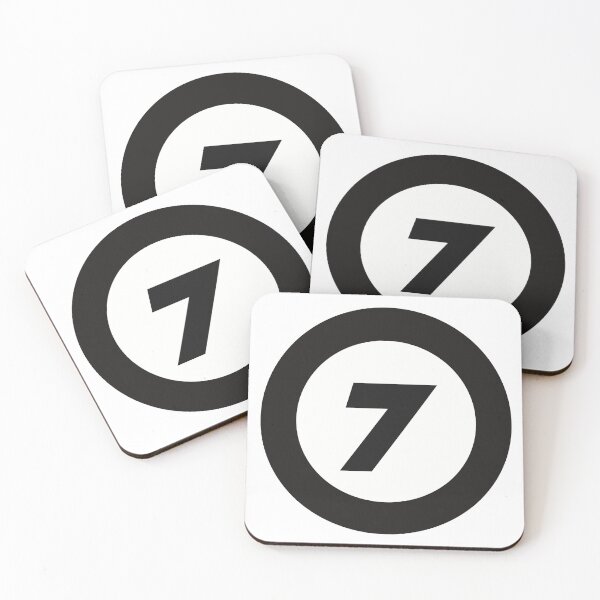 Item preview, Number 7 in black and white circle designed and sold by Krista Robertson.