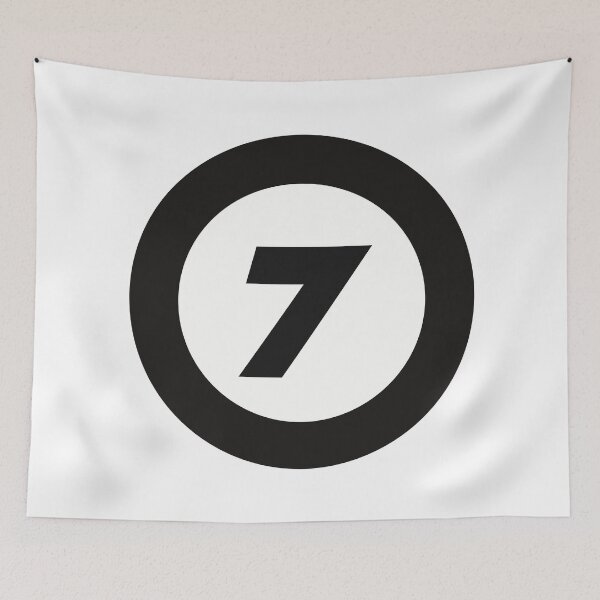 Item preview, Number 7 in black and white circle designed and sold by Krista Robertson.