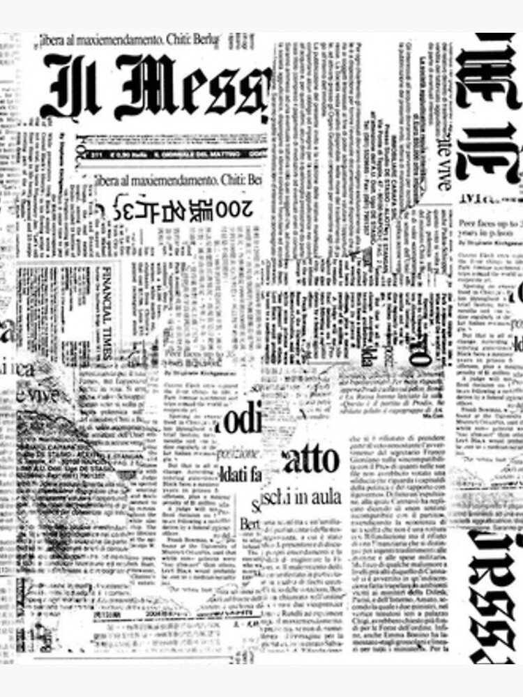 Newspaper print [white] Mounted Print for Sale by Viktordm