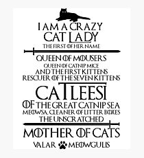 Mother Of Cats. Catleesi Funny Cat Lovers Gift for Women Photographic Print