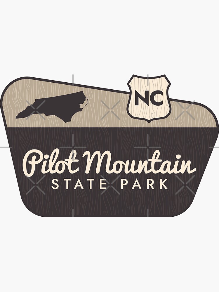 "Pilot Mountain State Park North Carolina Vintage Sign" Sticker