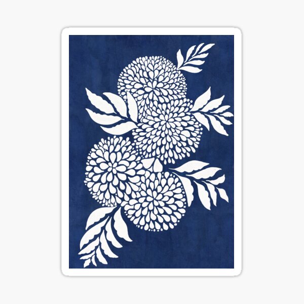 Item preview, White and blue cyan wildflowers pattern designed and sold by LKL-Designs.