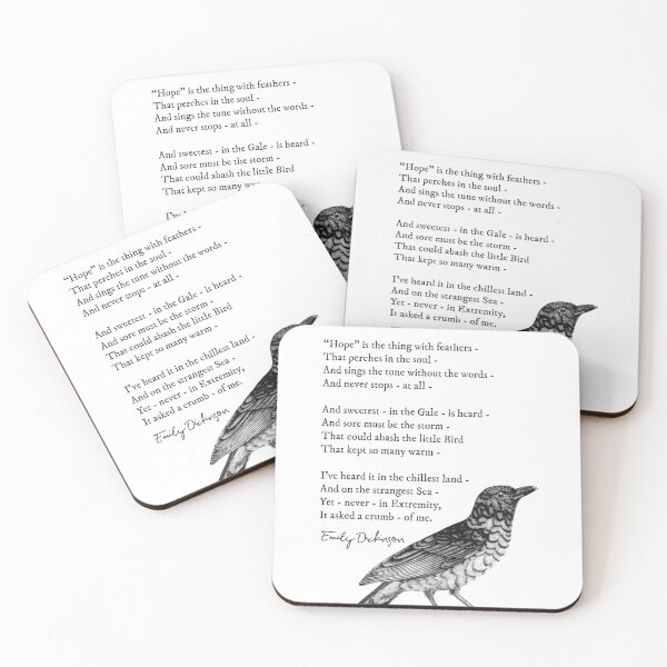 Item preview, 'Hope is the thing with feathers' Emily Dickinson Inspirational Poem designed and sold by knightsydesign.