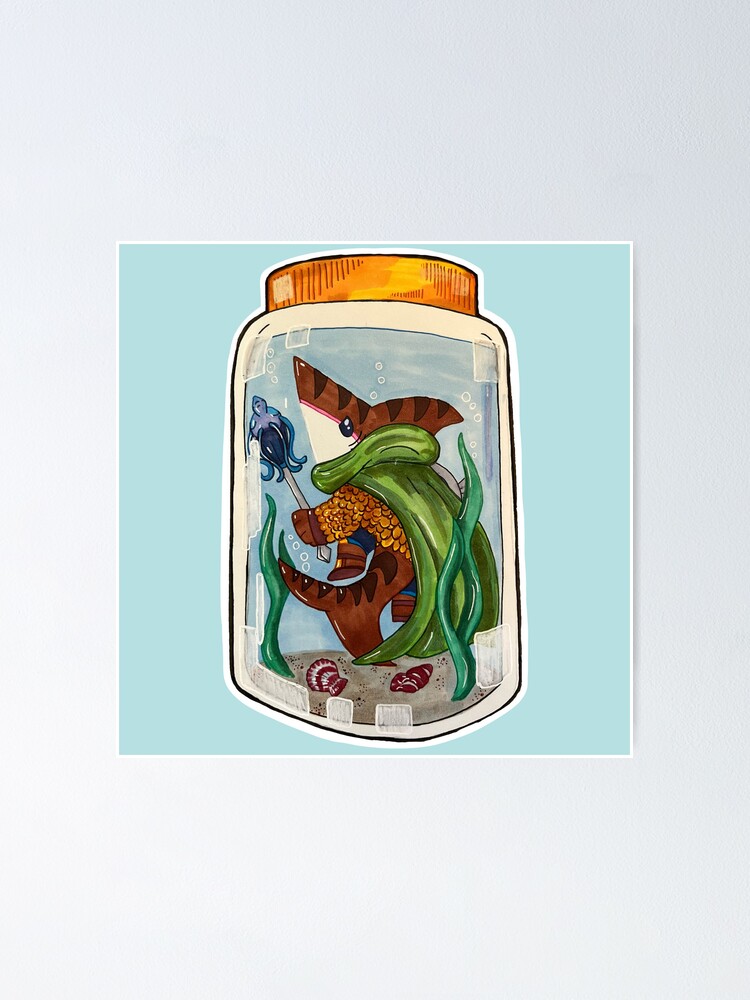 “Shark in a Jar” Poster for Sale by EurynomeArt | Redbubble