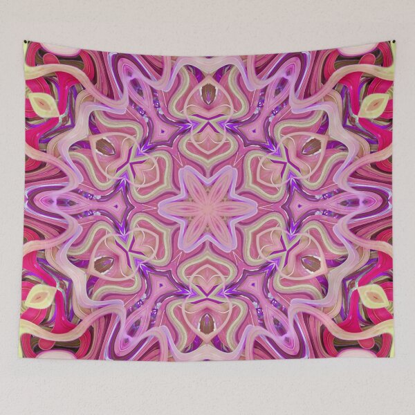 Item preview, Boho Vibes Abstract Kaleidoscope Maximalism Hippie Style Eclectic Mix of Pink Lilac Cream 8 of 16 designed and sold by Beachy.