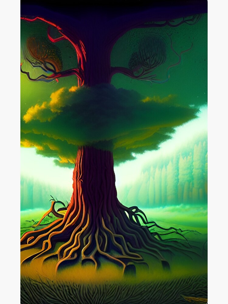Buff Wise Mystical Tree Meme Sticker for Sale by Rezzhul