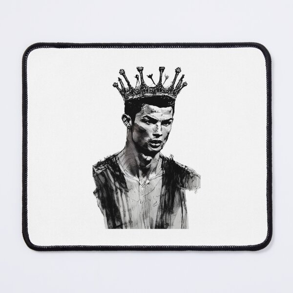 Item preview, Cristiano Ronaldo King painting - Ink Drawing FIFA 2022 Black and White designed and sold by Aniyah.