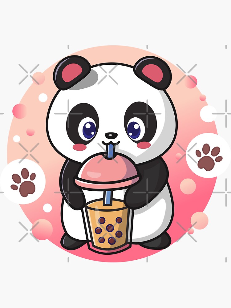 Kawaii Panda Boba Milk Tea' Poster, picture, metal print, paint by  AestheticAlex