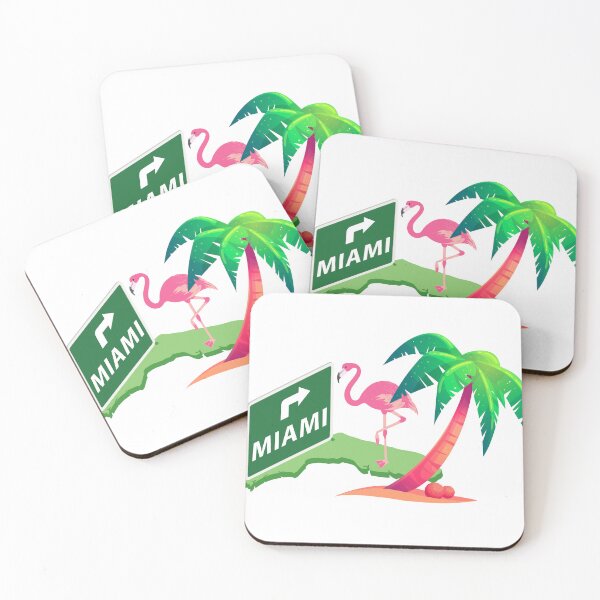 Item preview, Miami to route through trees and pink flamingos designed and sold by klimov0101.