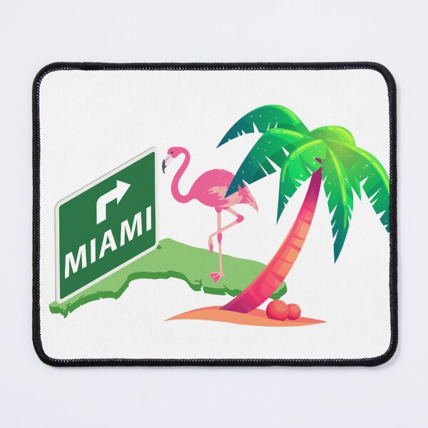 Item preview, Miami to route through trees and pink flamingos designed and sold by klimov0101.