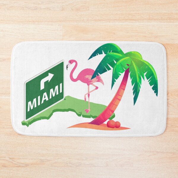 Item preview, Miami to route through trees and pink flamingos designed and sold by klimov0101.