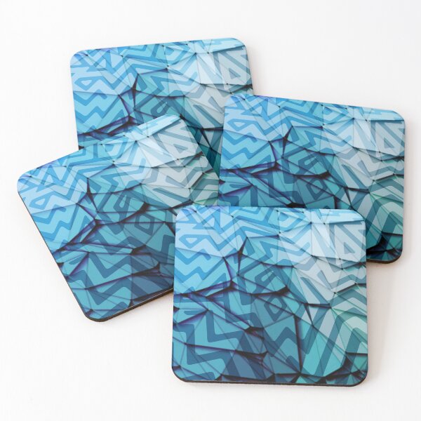 Item preview, Geometric retro teal blue pattern chaotic lines designed and sold by IMNIUM.