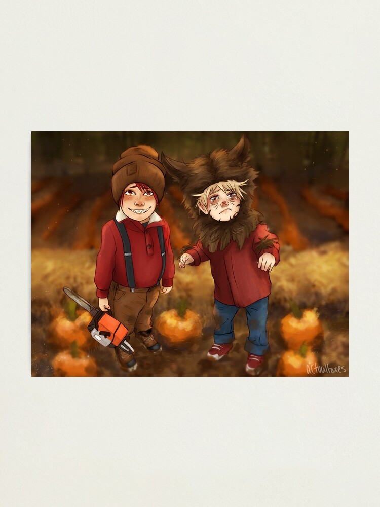 "Eijirou Kirishima and Katsuki Bakugo Halloween Costumes Fanart MHA" Photographic Print for Sale