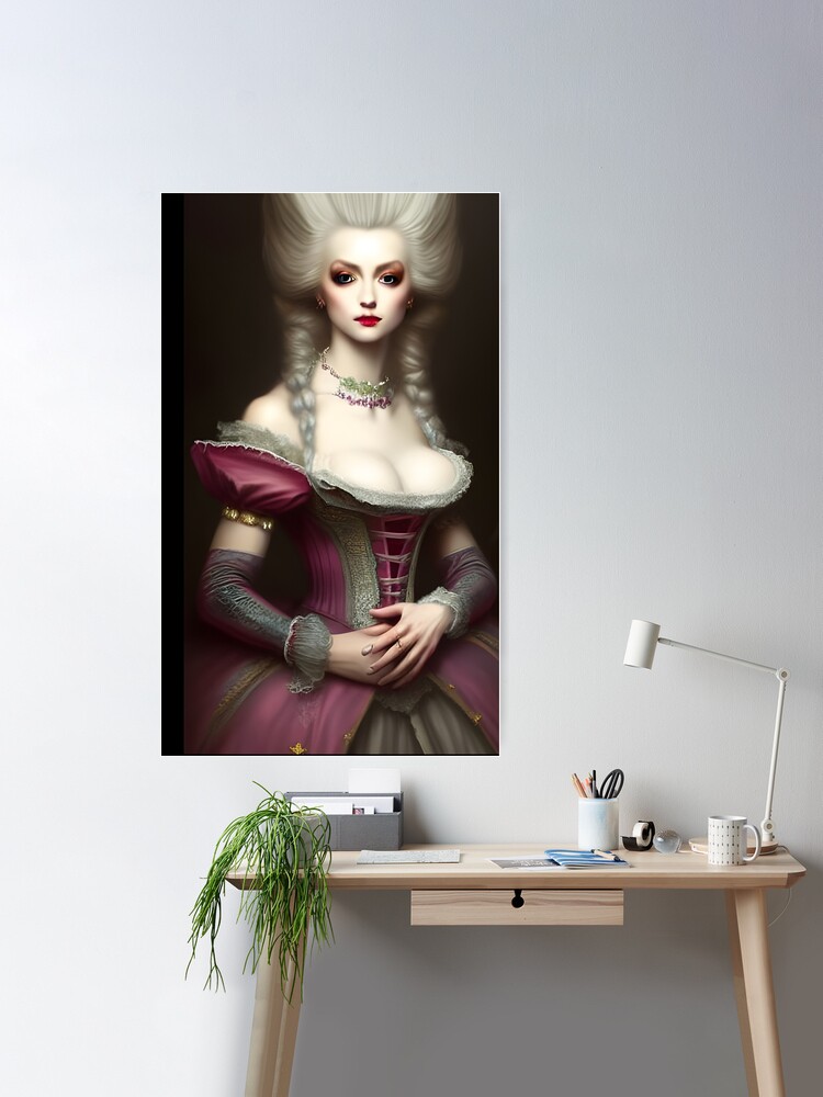 Sexy Vampire in Beautiful Marie Antoinette Dress Artwork Poster for Sale  by Eliteijr