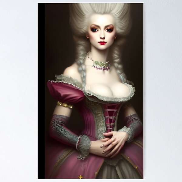 Sexy Vicious Vampire in Beautiful Marie Antoinette Dress Artwork