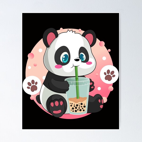 Kawaii Panda Boba Milk Tea' Poster, picture, metal print, paint by  AestheticAlex
