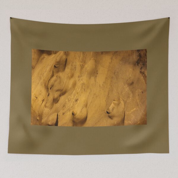 Item preview, Gnomes or trolls on golden yellow cave wall. designed and sold by kall3bu.
