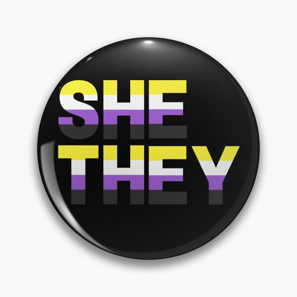 Item preview, She/They Non-Binary designed and sold by turnipjoestudio.