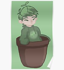 Plant boy in flower pot Poster