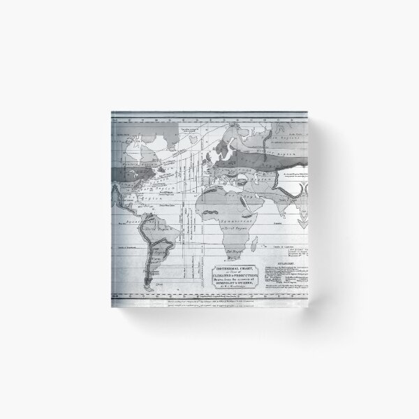 Item preview, Black and White World Map (1823) designed and sold by BravuraMedia.