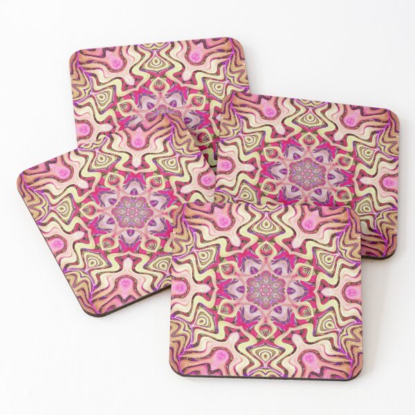 Item preview, Boho Vibes Abstract Kaleidoscope Maximalism Hippie Style Eclectic Mix of Lilac Pink Cream 10 of 16 designed and sold by Beachy.