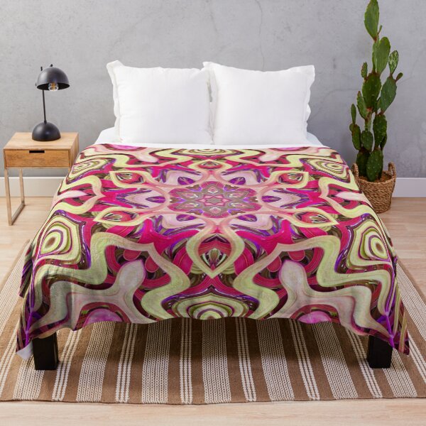 Item preview, Boho Vibes Abstract Kaleidoscope Maximalism Hippie Style Eclectic Mix of Lilac Pink Cream 10 of 16 designed and sold by Beachy.