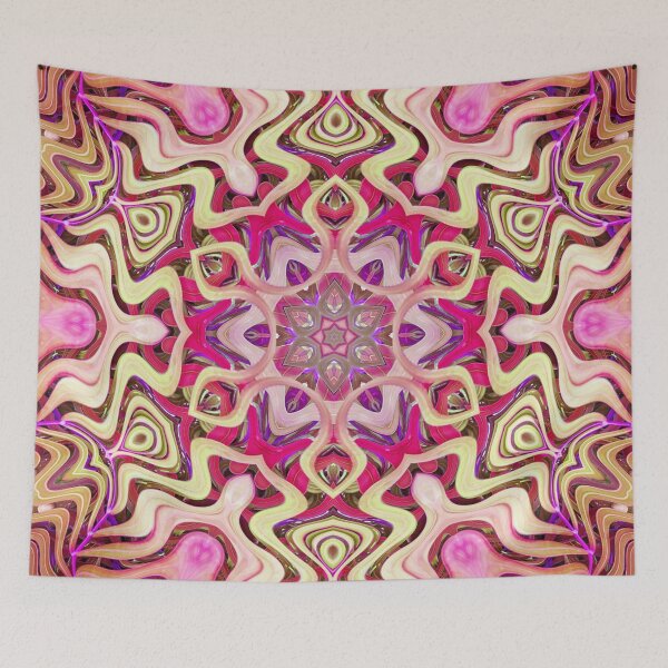 Item preview, Boho Vibes Abstract Kaleidoscope Maximalism Hippie Style Eclectic Mix of Lilac Pink Cream 10 of 16 designed and sold by Beachy.