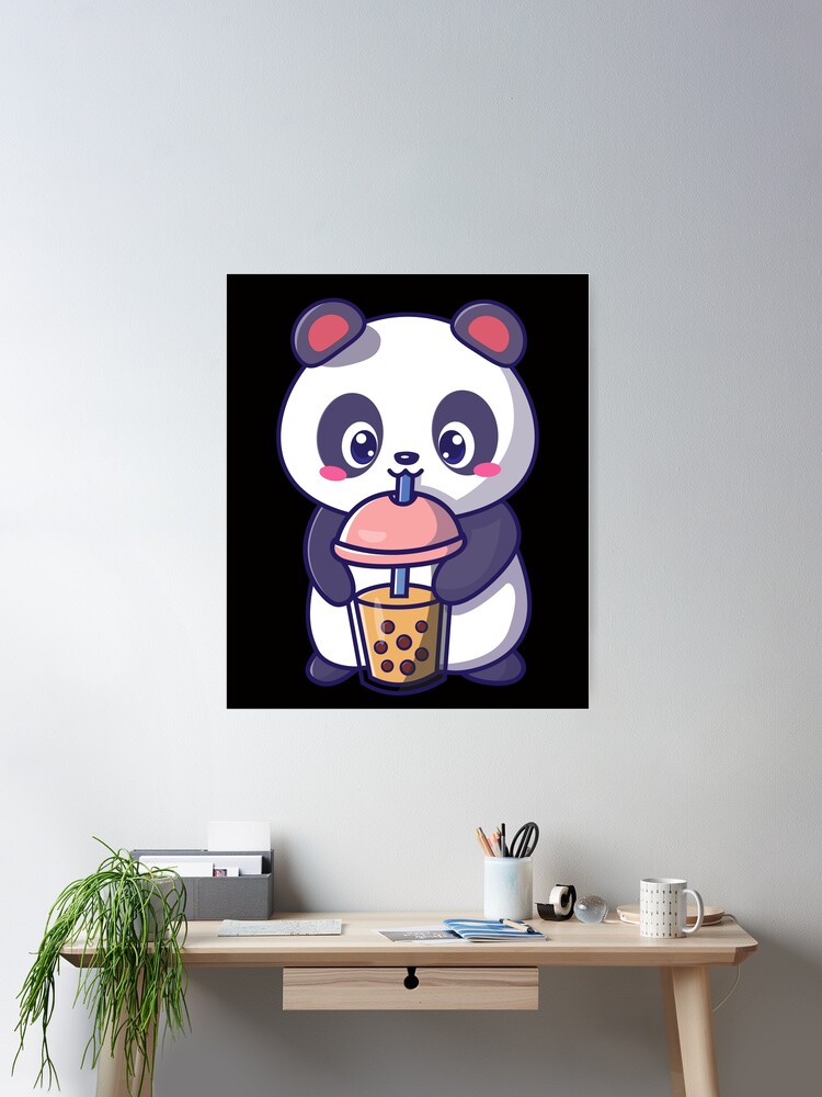 Kawaii Panda Boba Milk Tea' Poster, picture, metal print, paint by  AestheticAlex