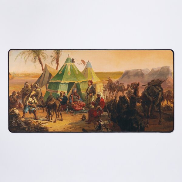 Item preview, A Bedouin Encampment | Josef Heicke | 1846 Arab History Art designed and sold by CJET.