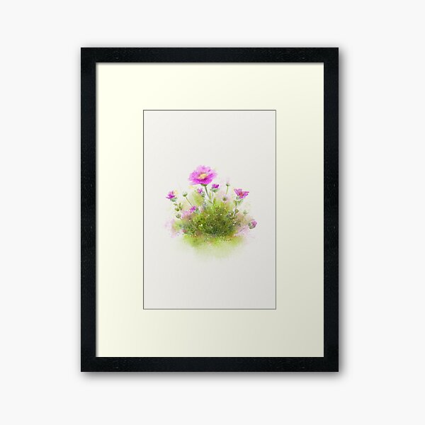 Expressive Watercolor Floral Painting Framed Art Print