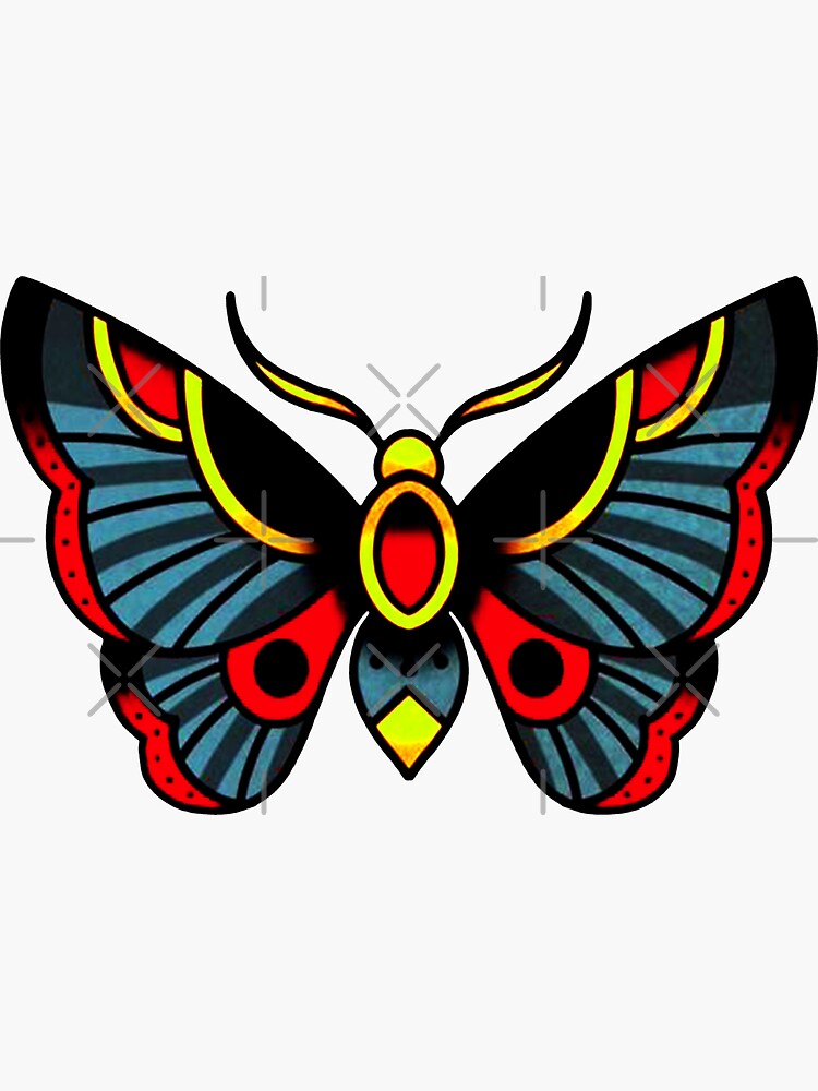 "Traditional Butterfly Tattoo" Sticker for Sale by Cesarcali Redbubble