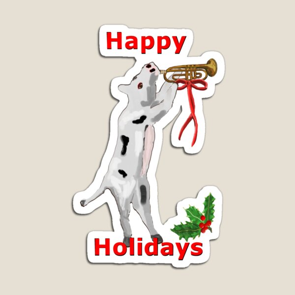 Item preview, Holiday Dancing Holstein Trumpet Cow designed and sold by VerdeDoodleDuck.