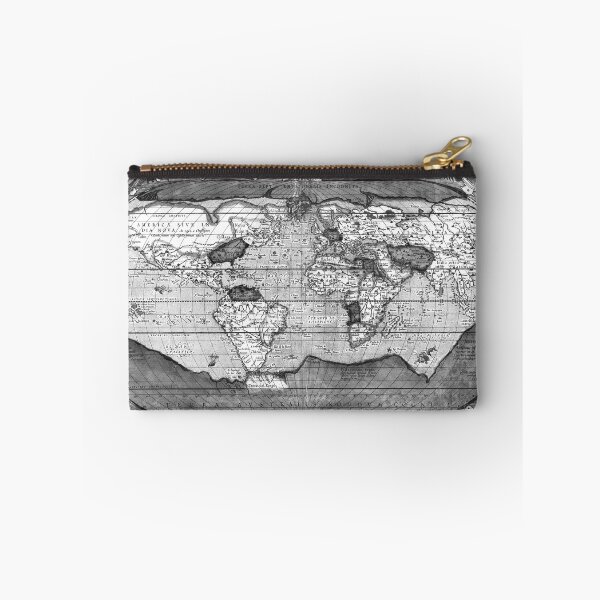 Item preview, Black and White World Map (1608) designed and sold by BravuraMedia.