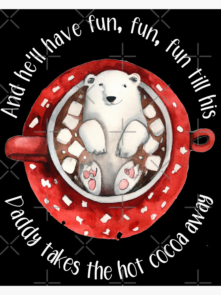 “Polar Bear Floating in Cup of Hot Cocoa Design” Sticker for Sale by