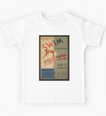 Vintage poster - Learn to swim Kids Tee