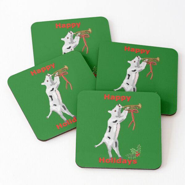 Item preview, Holiday Dancing Holstein Trumpet Cow designed and sold by VerdeDoodleDuck.