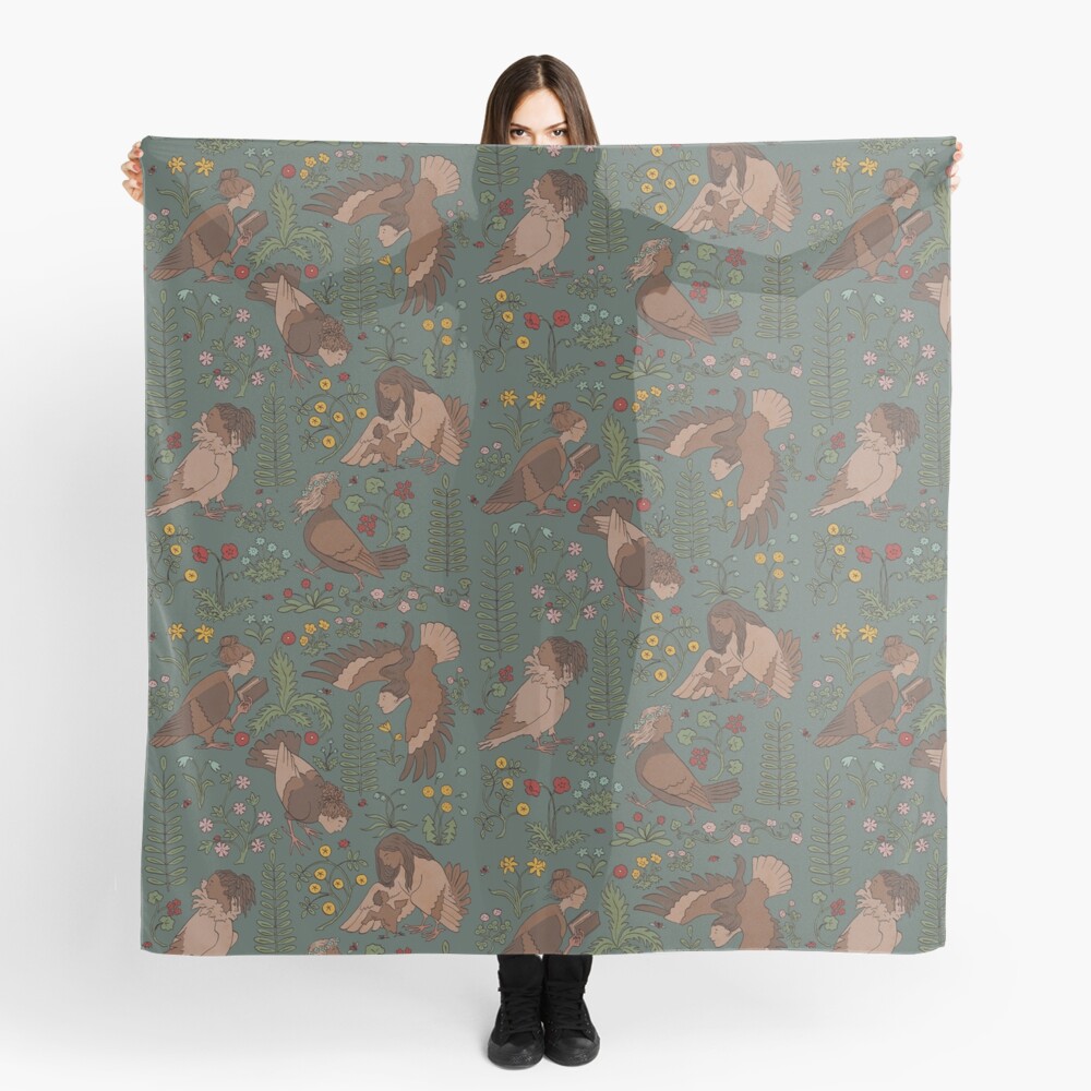 Harpies and flowers Scarf