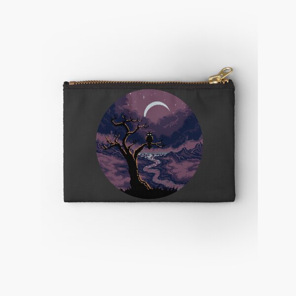 Item preview, Night Owl Pixel Art Halloween Landscape Circle designed and sold by wolfkin-design.
