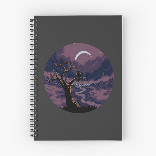 Item preview, Night Owl Pixel Art Halloween Landscape Circle designed and sold by wolfkin-design.