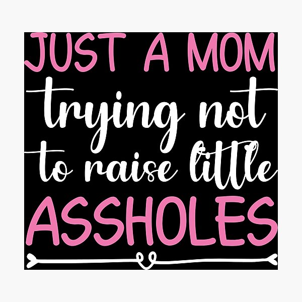 Just a Mom Trying Not to Raise Aholes Tumbler Funny Mom Cups Funny