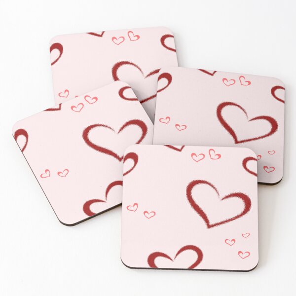 Item preview, Line art red hearts seamless pattern print designed and sold by DesignsByMadiha.