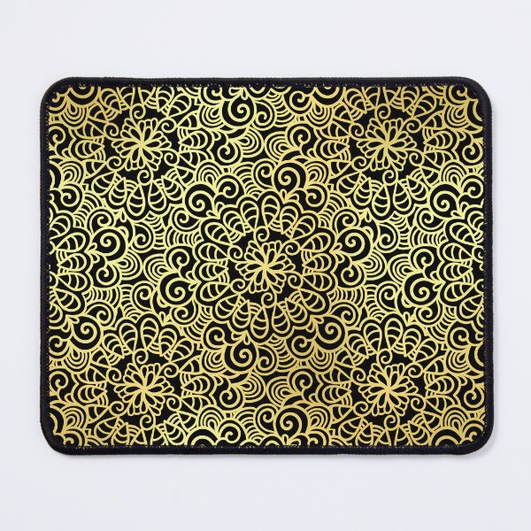 Item preview, Black and Gold Oriental Mandala Pattern with Circles designed and sold by LDTreasures.