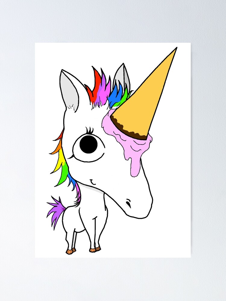 Baby Arnold The Ice Cream Cone Unicorn Poster By Littleredchucks Redbubble