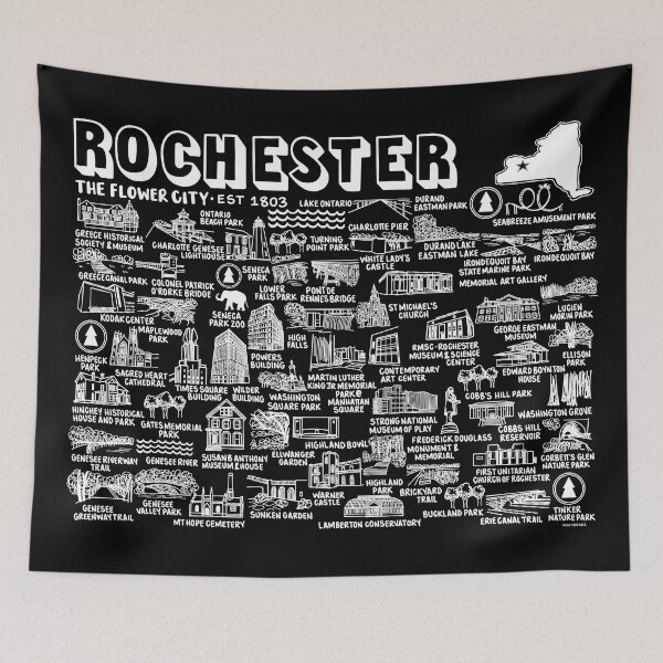 Item preview, Rochester New York Map  designed and sold by fiberandgloss.