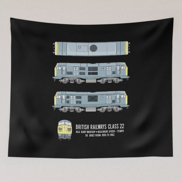 Item preview, British Railways Class 22 Baby Warship Train Locomotive Diagram Gift designed and sold by Maljonic.
