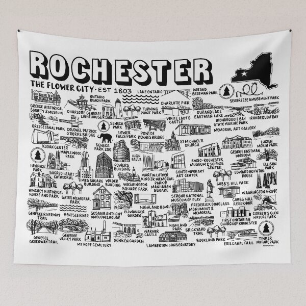 Item preview, Rochester New York Map Art designed and sold by fiberandgloss.
