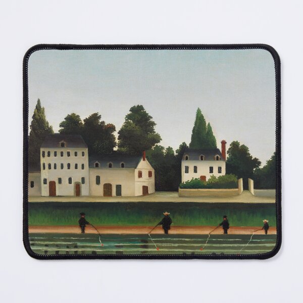 Item preview, Landscape and Four Fisherman (Paysage et quatre pêcheurs à la ligne) by Henri Rousseau. Original from Barnes Foundation. Digitally enhanced by rawpixel. designed and sold by Design Repo.