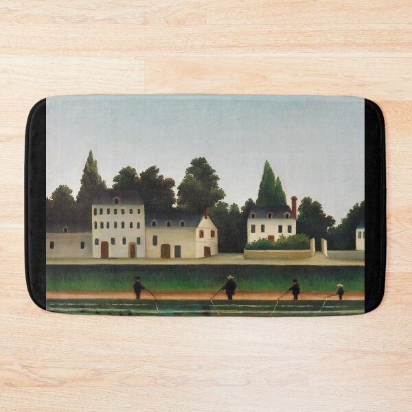 Item preview, Landscape and Four Fisherman (Paysage et quatre pêcheurs à la ligne) by Henri Rousseau. Original from Barnes Foundation. Digitally enhanced by rawpixel. designed and sold by Design Repo.